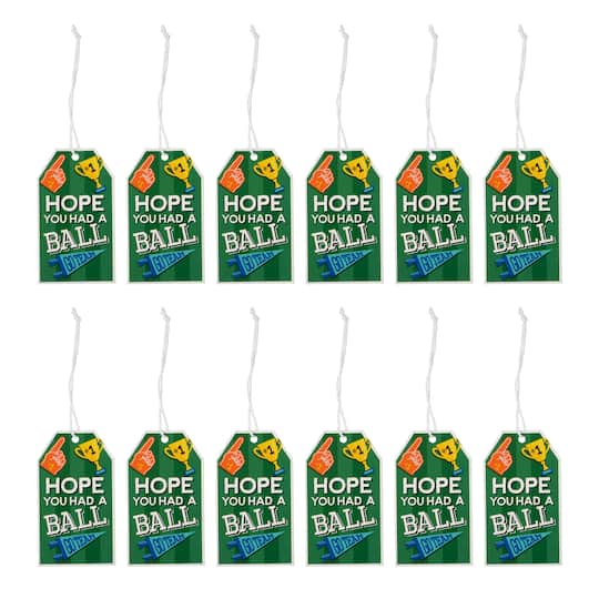 24 Packs: 12 ct. (288 total) Sports Gift Tags by Celebrate It™